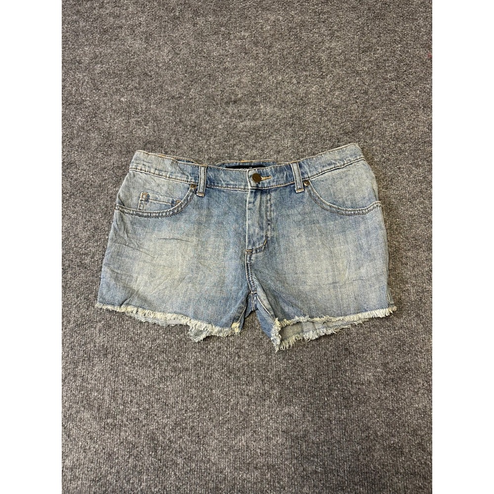 London Jean Shorts Womens Size 30 Blue Denim Raw Hem Frayed Casual Cut Off